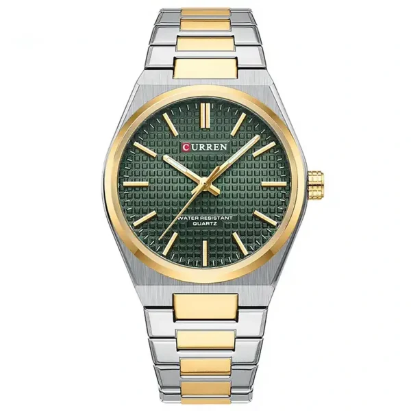 Curren 8439 Green ανδρικό ρολόι με μπρασελέ