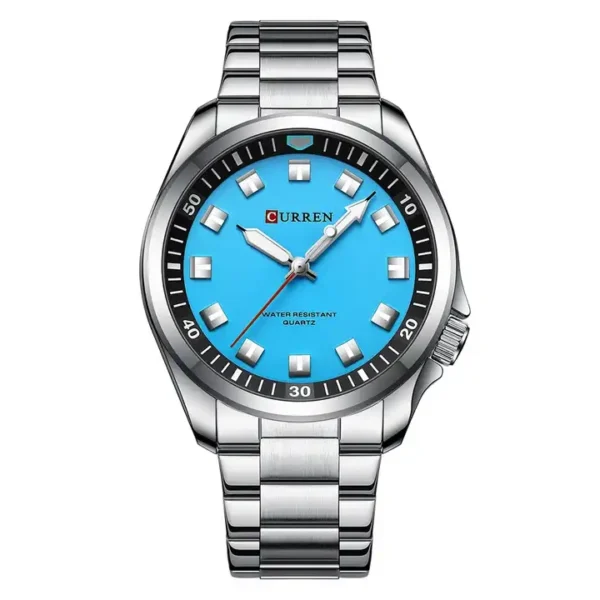 Curren 8451 Silver Blue ανδρικό ρολόι με μπρασελέ