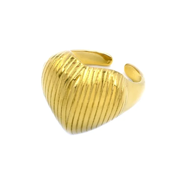 Δαχτυλίδι γυναικείο σε σχήμα καρδιά, χρυσό, Awear Edgar Gold