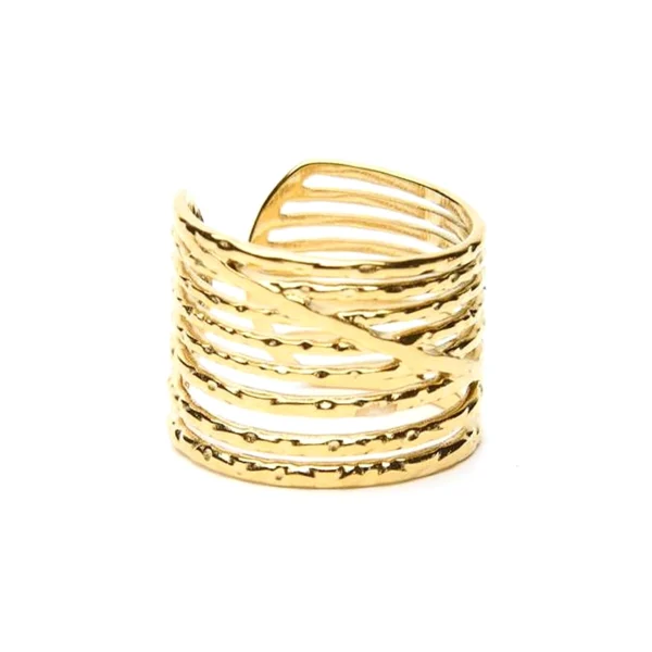 Δαχτυλίδι γυναικείο χρυσό, ατσάλινο, Awear Kiera Gold