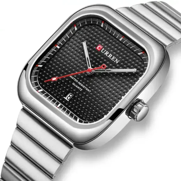 Curren 8460 Silver Black ανδρικό ρολόι με μπρασελέ