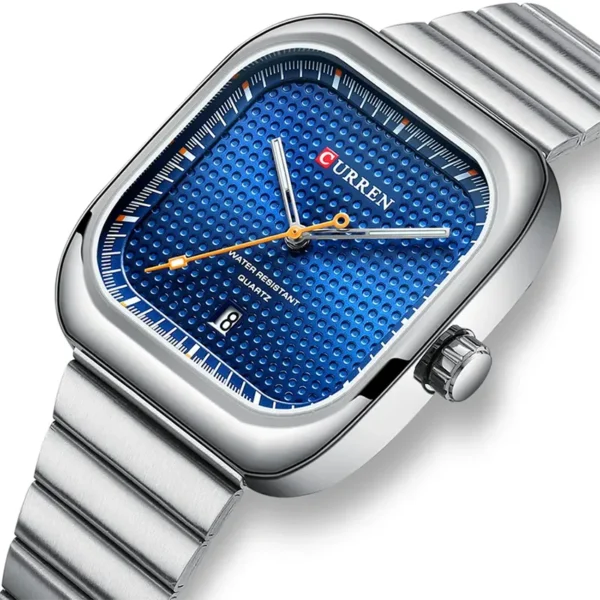 Curren 8460 Silver Blue ανδρικό ρολόι με μπρασελέ