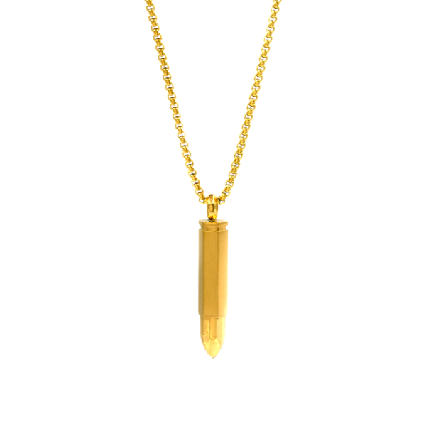 Ανδρικό κολιέ με χρυσή σφαίρα Awear Bullet Gold