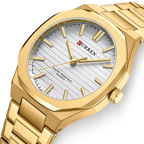 Curren 8456 Gold ανδρικό ρολόι με μπρασελέ χρυσό