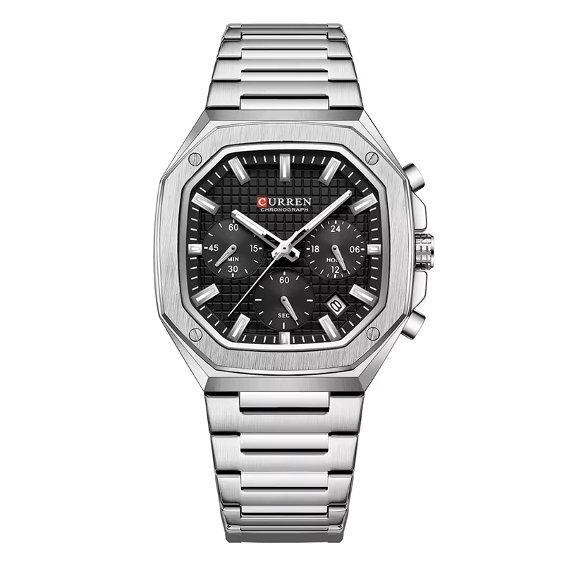 Curren 8459 Silver Black ανδρικό ρολόι