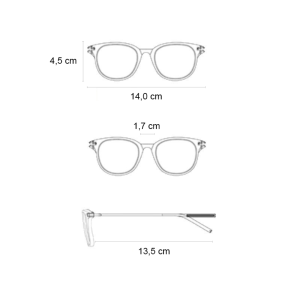 Σχεδιάγραμμα διαστάσεων για τα ανδρικά γυαλιά ηλίου Awear Jax