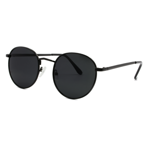 Στρογγυλά γυαλιά ηλίου polarized με μαύρο μεταλλικό σκελετό, Awear Vieno Black